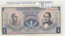 Delcampe - CRJ1620 BILLETE COLOMBIA 1 PESO DE ORO 1966 P-404d.1 N01620 - Colombie