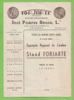 Delcampe - Coimbra - Folheto Publicitário Da Casa Comercial Forjarte De José Pompeu Aroso - Oficinas Metalúrgicas - Portugal - Publicités