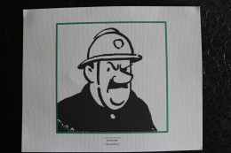 Delcampe - Ex-Libris - Hergé-Moulinsart 2011 / Tintin, Trois Dessins De Hergé - Le Policier, Le Facteur, Le Pomier / Dim:240x193mm - Illustrateurs G - I