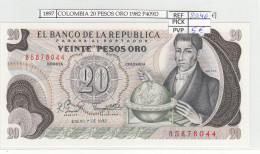 Delcampe - CRJ1897 BILLETE COLOMBIA 20 PESOS ORO 1982 P-409d.3 N01897 - Colombie