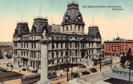Delcampe - B323 Canada City Hall And Nelson Monument Montreal Tram Vintage Postcard - Non Classificati