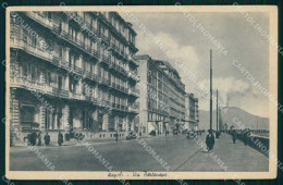 Delcampe - Napoli Città Via Partenope Vesuvio Cartolina MX7930 - Napoli (Neapel)