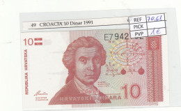 Delcampe - CRJ0049 BILLETE CROACIA 10 DINARA 1991 P-18a - Croatie