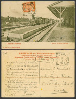 Delcampe - Indonesia Sumatra 5c 1908 Old Postcard Locomotive Train, Station Timbany Langkat - Indonesien