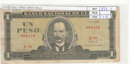 Delcampe - CRJ2419 BILLETE CUBA 1 PESO 1968 P-102a.2 - Cuba
