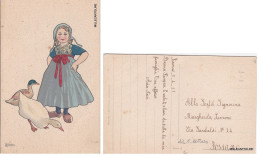 Delcampe - # ILLUSTRATORE E. BOTTARO: BAMBINA CONTADINA CON 2 ANATRE - Sonstige & Ohne Zuordnung