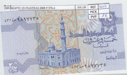 Delcampe - CRJ2241 BILLETE EGIPTO 25 PIASTRAS 2008 P-57h.6 SIN CIRCULAR - Egypte