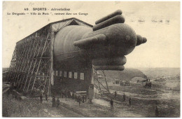Delcampe - DIRIGEABLE. Le Dirigeable "Ville De Paris" Rentrant Dans Son Garage. (REPRODUCTION). - Dirigibili