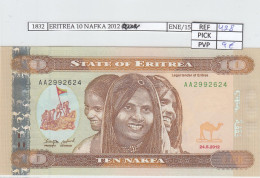 Delcampe - CRJ1832 BILLETE ERITREA 10 NAFKA 2012 P-11a SIN CIRCULAR - Erythrée