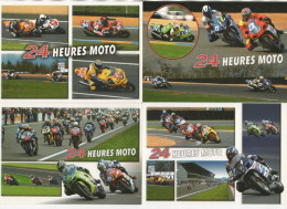 Delcampe - Lot De 4 CP. MOTO. Les 24 Heures Du Mans.. - Motorfietsen