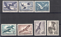 Delcampe - 1950-53 AUSTRIA - POSTA AEREA, Uccelli In Volo, A54/A60, 7 Valori MNH** - Sonstige & Ohne Zuordnung