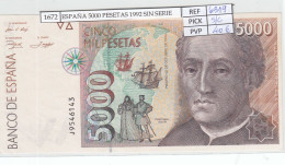Delcampe - CRJ1672 BILLETE ESPAÑA 5.000 PESETAS 1992 SERIE J P-165a SIN CIRCULAR - 1975-2001 Juan Carlos I