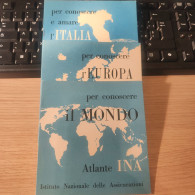 Delcampe - 3 Piccoli Manuali Di Geografia Con Cartine Di Italia Europa Mondo Dell'INA Istituto Nazionale Assicurazioni Del 1956 - Histoire, Philosophie Et Géographie