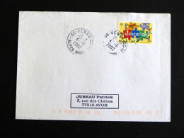 Delcampe - VENCE CCT1 - ALPES MARITIMES - CACHET ROND MANUEL CENTRE COURRIER SUR YT 3404 LOI 1901 LIBERTE ASSOCIATION - Manual Postmarks