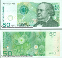 Delcampe - DWN - NORWAY P.46d1 - 50 Kroner 2011 UNC Prefix A - Signatures: Olsen & Eklund - Norvège