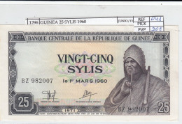 Delcampe - CRJ1296 BILLETE GUINEA 25 SYLIS 1960 P-17 SIN CIRCULAR - Guinea
