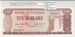 Delcampe - CRJ1186 BILLETE GUYANA 10 DOLARES 1989 P-23d N01186 - Guyana
