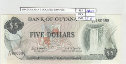 Delcampe - CRJ1901 BILLETE GUYANA 5 DOLARES 1989 P-22e N01901 - Guyana