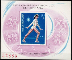 Delcampe - ROMANIA 1979 4TH EUROPEAN SPORTS CONFERENCE BERCHTESGADEN MI No BLOCK 160 MNH VF!! - Blocchi & Foglietti