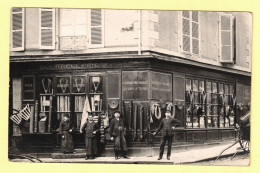 Delcampe - 35 Fougères Carte Photo Bourrellerie Sellerie Bauchet Gautier Avec Le Personnel En Façade - Fougeres