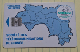 Delcampe - Guinea-(GN-SOT-0004A)-MAP OF GUINEA-(19)-(50units)(C4C147902)-used Card - Guinée