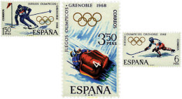 Delcampe - 84725 MNH ESPAÑA 1968 10 JUEGOS OLIMPICOS INVIERNO GRENOBLE 1968 - Ski