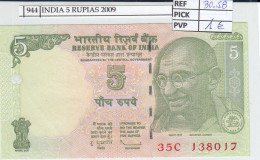 Delcampe - CRJ0944 BILLETE INDIA 5 RUPIAS 2009 P-94 Аb - Inde