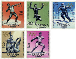Delcampe - 84602 MNH ESPAÑA 1964 18 JUEGOS OLIMPICOS VERANO TOKIO 1964 - 9 JUEGOS OLIMPICOS INVIERNO INNSBRUCK 1964 - Ski
