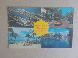 Delcampe - AU + RAPIDE  -  CPSM  ETATS UNIS - HILIGHTS OF MIAMI BEACH -    VOYAGEE TIMBREE - FORMAT CPA - Miami Beach