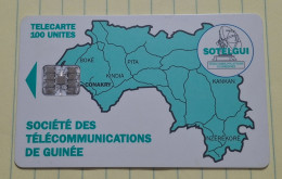 Delcampe - Guinea-(GN-SOT-0005B)-MAP OF GUINEA-(20)(100units)(1/1995)(C51148364)-used Card - Guinée