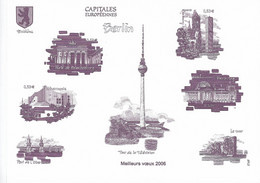 Delcampe - Document La Poste Gravure 15x21 A5 Capitale Européennes BERLIN Meilleurs Voeux 2006 - Documents De La Poste