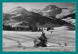 Delcampe - 74 Les Gets Champs De Neige En Descendant Du Planey, Mont Chery A Droite Roc D' Enfer ( 10 Janvier 1948 ) - Les Gets