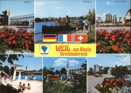 Delcampe - Weil Rhein Rathaus Freibad Berliner Platz - Weil Am Rhein