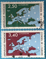Delcampe - France 1991 :  Conseil De L'Europe N° 106 à 107 Oblitéré - Gebraucht