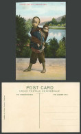 Delcampe - China Hong Kong Old Color Postcard Chinese Life Native Boy Carrying Baby Brother - China