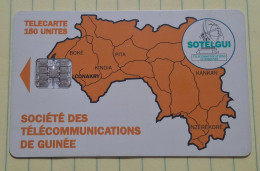 Delcampe - Guinea-(GN-SOT-0006B)-MAP OF GUINEA-(23)(150units)(C51148279)-used Card - Guinée