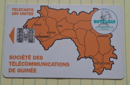 Delcampe - Guinea-(GN-SOT-0006C)-MAP OF GUINEA-(25)(150units)(C55150163)-used Card - Guinée