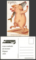 Delcampe - Pig April 1st Today Is Fish Day We Offer Fish To All Pigs, Happy Easter Postcard - Cómics