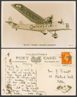 Delcampe - Bristol Bombay Bomber Transport K-3583 Warplane Airplane Old Real Photo Postcard - Altri & Non Classificati