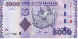 Delcampe - BILLETE DE TANZANIA DE 5000 SHILINGI DEL AÑO 2010 SIN CIRCULAR (UNC) (BANKNOTE) RHINO-RINOCERONTE - Tanzanie