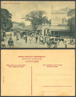 Delcampe - Ceylon Old Postcard Pettah Market Native Street Scene Rickshaw & Coolies Plate C - Sri Lanka (Ceylon)