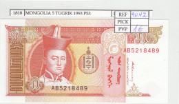 Delcampe - CRJ1818 BILLETE MONGOLIA 5 TUGRIK 1993 P-53a - Mongolie