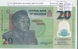 Delcampe - CRJ1734 BILLETE NIGERIA 20 NAIRA 2007  POLIMERO P-34b FIRMA RARA SIN CIRCULAR - Nigeria