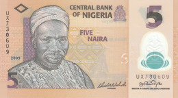 Delcampe - CRJ1715 BILLETE NIGERIA 5 NAIRA 2009 POLIMERO P-38c SIN CIRCULAR - Nigeria