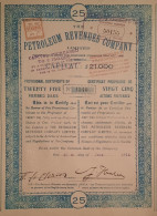 Delcampe - Petroleum Revenues Company - 1914 - Certificat Of 25 Preferred Shares - Pétrole