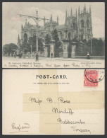 Delcampe - Australia NSW 1d 1905 Old UB Postcard Sydney St. Andrew's Cathedral Street Scene - Autres & Non Classés