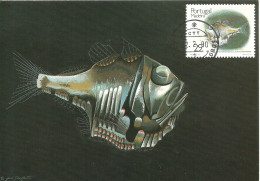 Delcampe - 22617a Carte Maximum - Portugal - Peixes Da Madeira - Poissons - Fish - Peixe Pai-velho - Argyropelecus Aculeatus - Maximumkarten (MC)