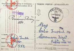 Delcampe - Hungary Hongrie Germany Third Reich Romania Roumanie 1943 WWII Feldpost Censored Maramures Sighet DEL 6 - Rumänien