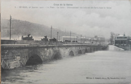 Delcampe - Cpa Crue De La Seine Sèvres Janvier 1910 Le Pont La Gare Déversement Des Ordures De Paris Dans La Seine  - RIT18 - Sevres