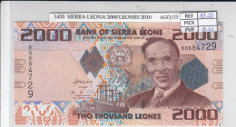Delcampe - CRJ1455 BILLETE SIERRA LEONA 2.000 LEONES 2010 P-31a SIN CIRCULAR - Sierra Leone